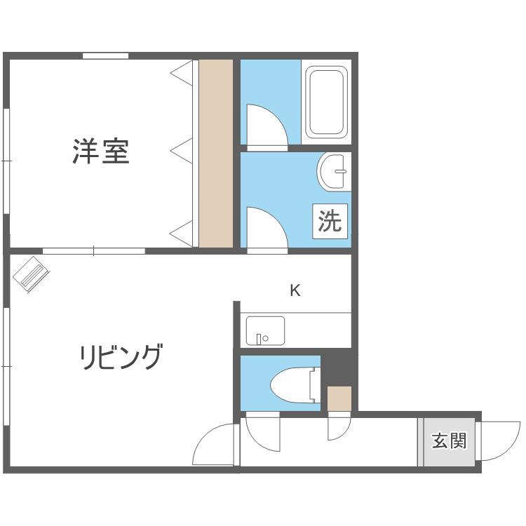 ステージノア北円山(1LDK/4階)の間取り写真