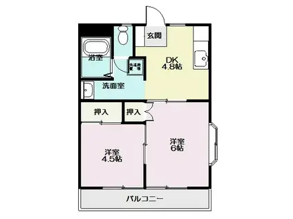 セピアコート(2DK/1階)の間取り写真