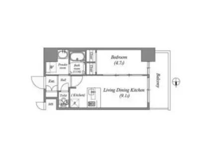GM KOHAMA(1LDK/3階)の間取り写真