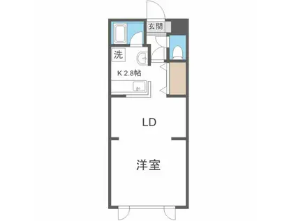 スカイパレス(1LDK/1階)の間取り写真