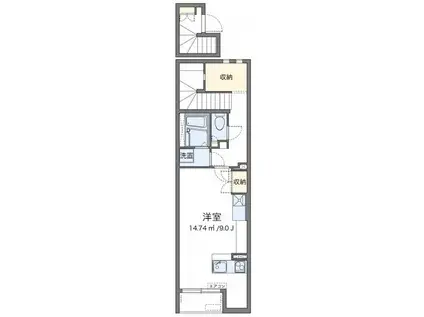 レオネクスト栄町記念公園(ワンルーム/2階)の間取り写真