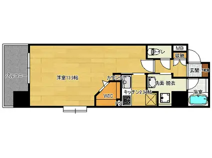 ウェスティン鉄炮町(1K/5階)の間取り写真