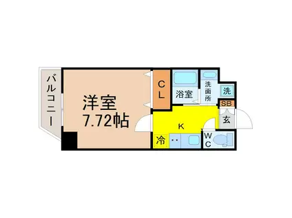 プレイズシード瑞穂通(1K/4階)の間取り写真