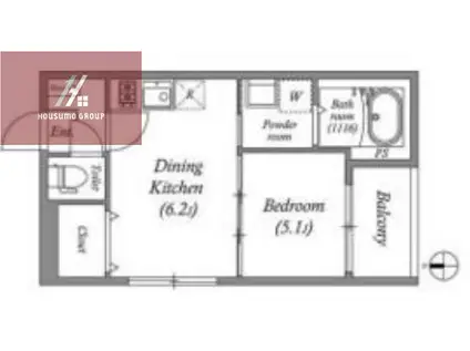 MADDERPLAIN(1DK/3階)の間取り写真