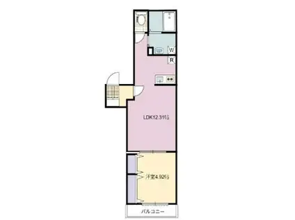 LA VING COURT 戸田(1LDK/2階)の間取り写真