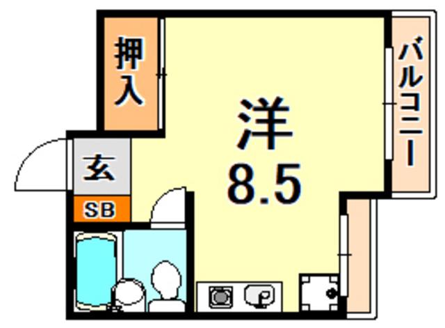 ハイツオークラしのはら(ワンルーム/2階)の間取り写真