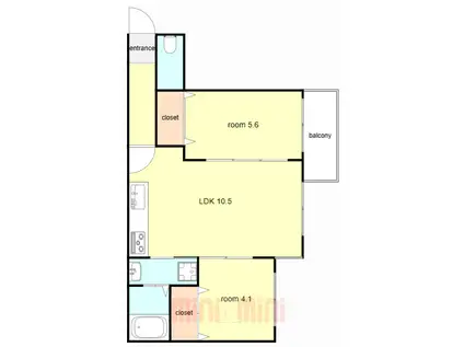 グランフォート明石城北(2LDK/2階)の間取り写真
