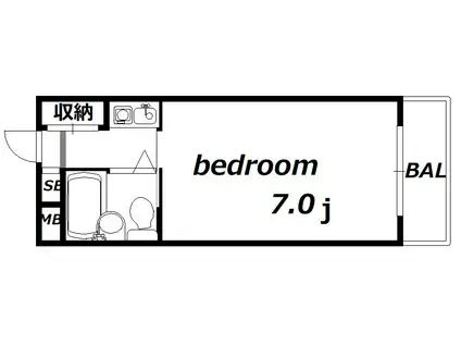 プティメゾン夙川江上町(1K/2階)の間取り写真