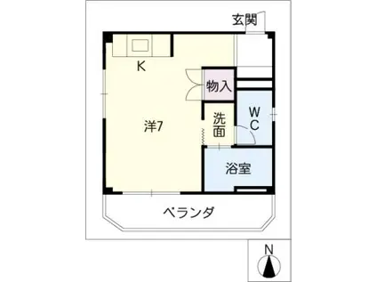 MARCH伊奈(ワンルーム/3階)の間取り写真