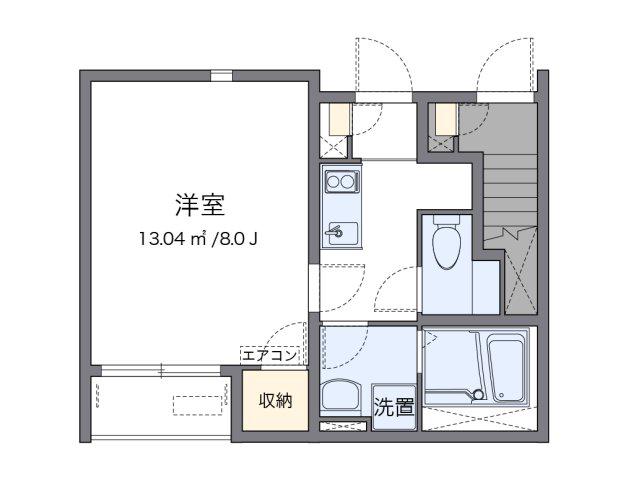 クレイノオリージャ多賀町(1K/1階)の間取り写真