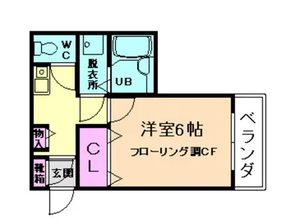 モンシャンブル(1K/2階)の間取り写真