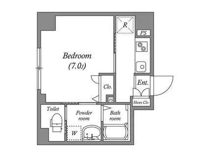 ルクレ板橋(1K/3階)の間取り写真