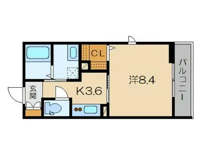 シャーメゾン ハイクレア(1K/3階)の間取り写真