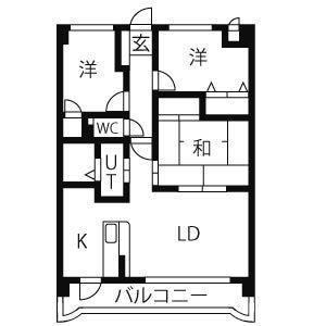 第2ヒルハイツ浅井(3LDK/2階)の間取り写真