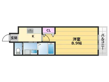 フォレストインサイド5(1K/4階)の間取り写真