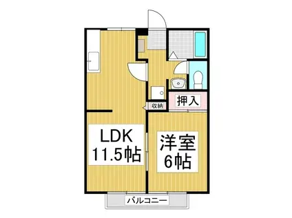 コーポグリーンビレッジ(1LDK/1階)の間取り写真
