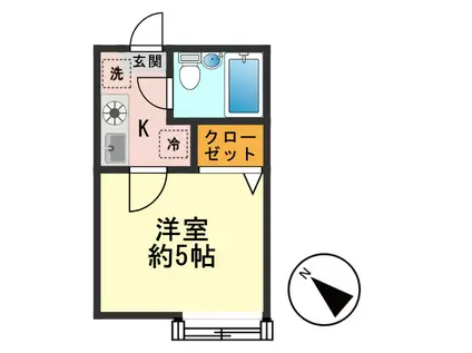 リバーサイドホワイトハウス(1K/1階)の間取り写真