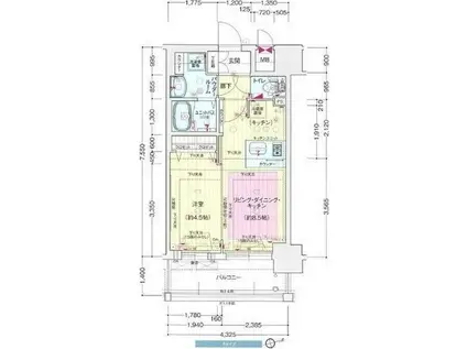 プレサンス新大阪ザシティ(1LDK/13階)の間取り写真