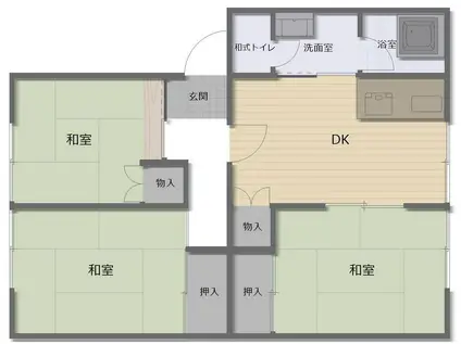 谷口マンション(3DK/1階)の間取り写真