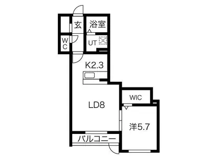 LEBENOAK (1LDK/1階)の間取り写真