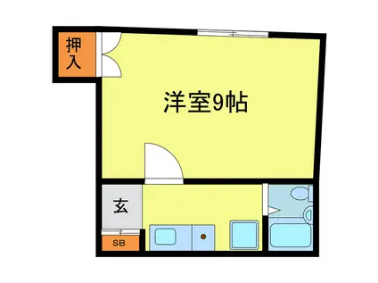 ビュー福島(1K/2階)の間取り写真