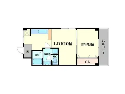 笹部ハイツ(1LDK/3階)の間取り写真