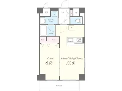 HKB COMFORT(1LDK/1階)の間取り写真