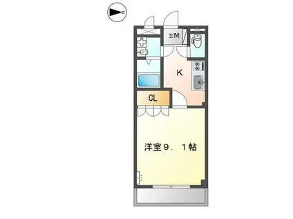 グランソーレ(1K/2階)の間取り写真