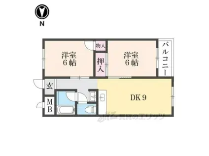 太秦グリーンハイツ(2DK/3階)の間取り写真