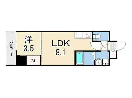 LIVIAZ KOBE LAMER(1LDK/6階)の間取り写真