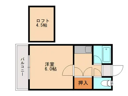 グリーンハイツ新宮(1K/2階)の間取り写真