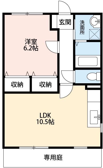 ネイ・フリーデン(1LDK/1階)の間取り写真