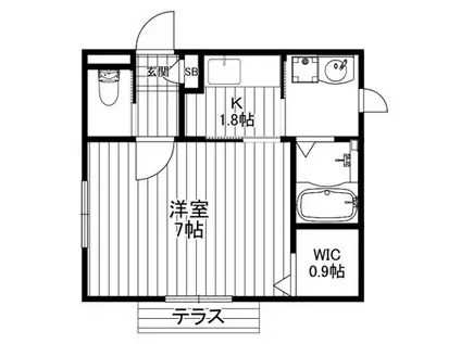 メゾン下北沢(1K/1階)の間取り写真