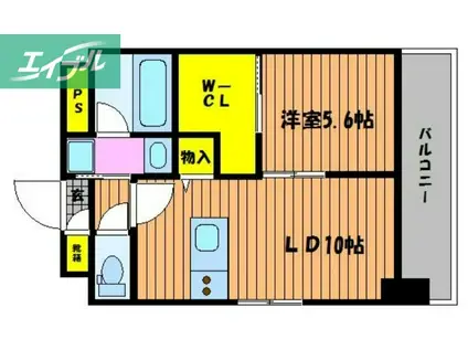 N・O医大南(1LDK/6階)の間取り写真