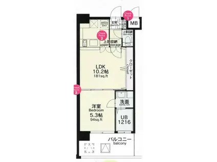 NO82 EMPRESS(1LDK/9階)の間取り写真