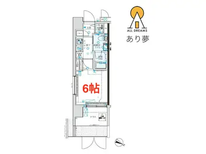 クレイシア横濱阪東橋(1K/1階)の間取り写真