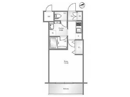 ハーモニーレジデンス菊川ステーションフロント(1K/7階)の間取り写真