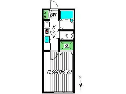相鉄本線 瀬谷駅 徒歩15分 2階建 築34年(1K/1階)の間取り写真