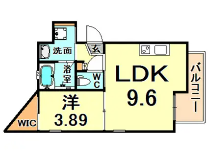 パロス武庫川ソラシア(1LDK/1階)の間取り写真