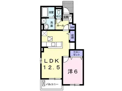 メゾン 栄 I(1LDK/1階)の間取り写真