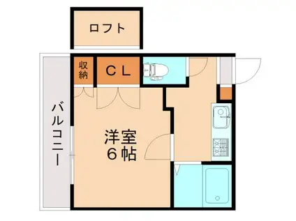 メルシーII(1K/2階)の間取り写真