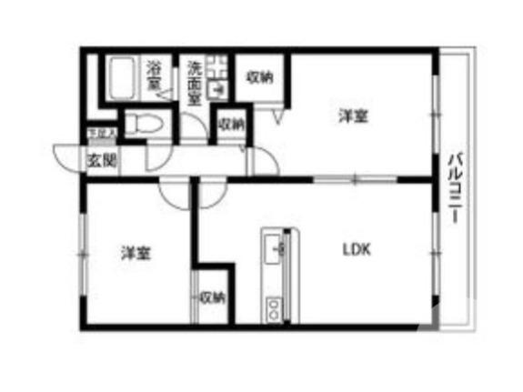 アンプルールクラージュスール2(2LDK/1階)の間取り写真
