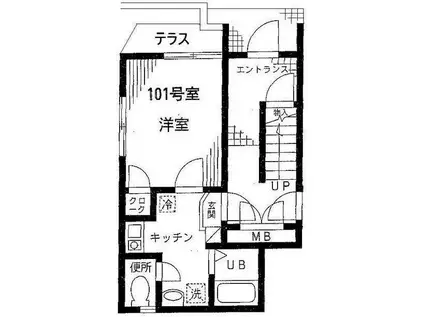 メゾンSHIBANAKA(1K/1階)の間取り写真