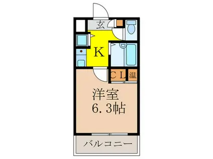 CIYYLIFEディナスティ新大阪(1K/5階)の間取り写真