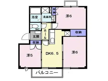 パストラルII(3DK/2階)の間取り写真