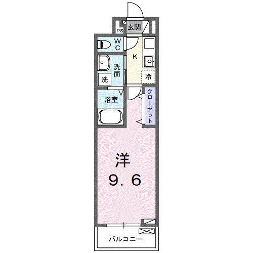 スプレンドーレ(1K/2階)の間取り写真