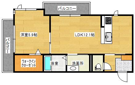GRACE(1LDK/2階)の間取り写真