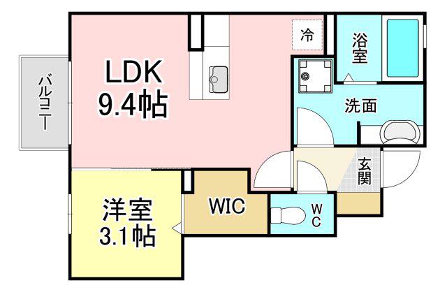 ハーベストトロワ(1LDK/1階)の間取り写真