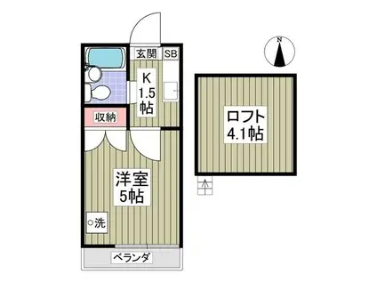 デイジー(1K/1階)の間取り写真