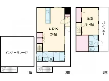 KKCOTY(1LDK/2階)の間取り写真